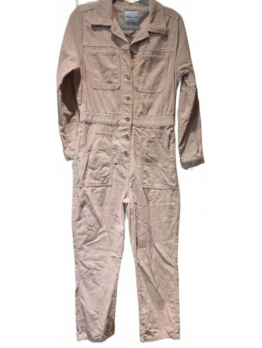 Celebrity Pink Corduroy Utility Jumpsuit Womens Medium Pink